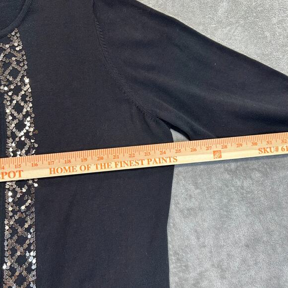 Caslon By Nordstrom Beaded Knit 3/4 Sleeve Cardigan Sweater Black Size 3X Formal - Picture 7 of 10
